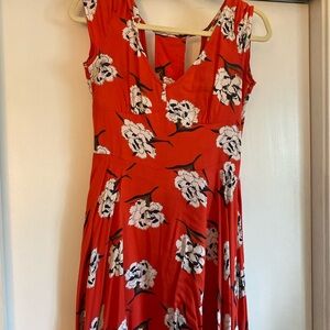 Abercrombie Floral Sleeveless Dress - Red and White